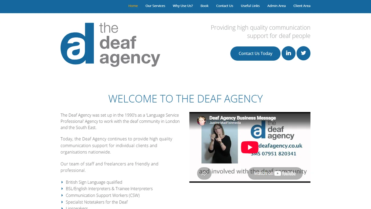 The Deaf Agency homepage